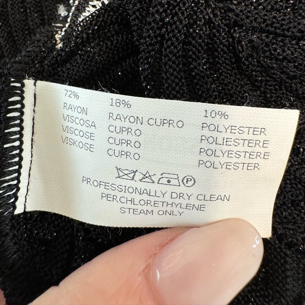Vintage 2000’s Missoni V Neck Sleeveless Blouse size 44 US 8 Medium Black White - Picture 5 of 10